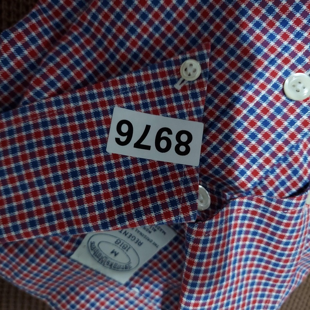 Brooks Brothers Shirt Mens Medium Red Check Long Sleeve Regent Non Iron - Picture 10 of 10